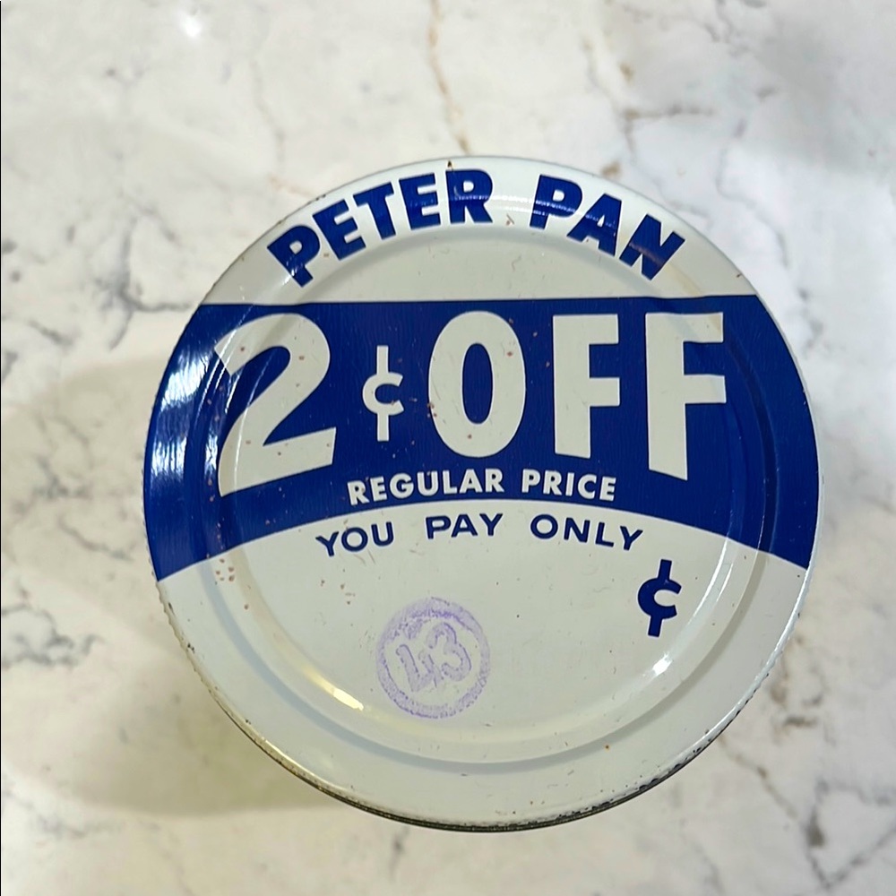 *3 for $10* Vintage Peter Pan Jar with Tin Lid